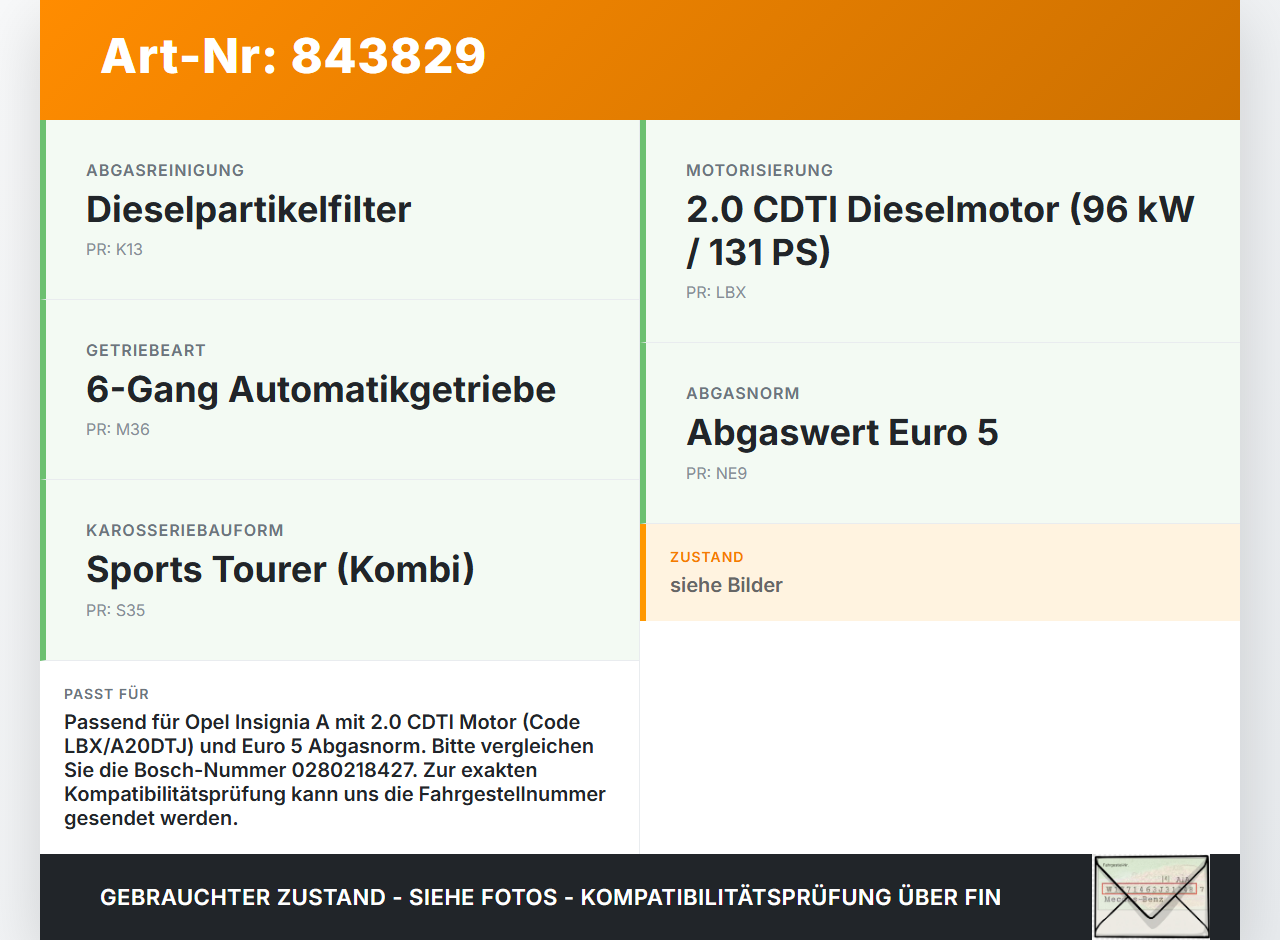 Opel Insignia A G09 08-13 CDTI 2,0 96KW Luftmassenmesser Opel Insignia A G09 08-13 29.12.2009 55562426 0280218427... Vorschau 3