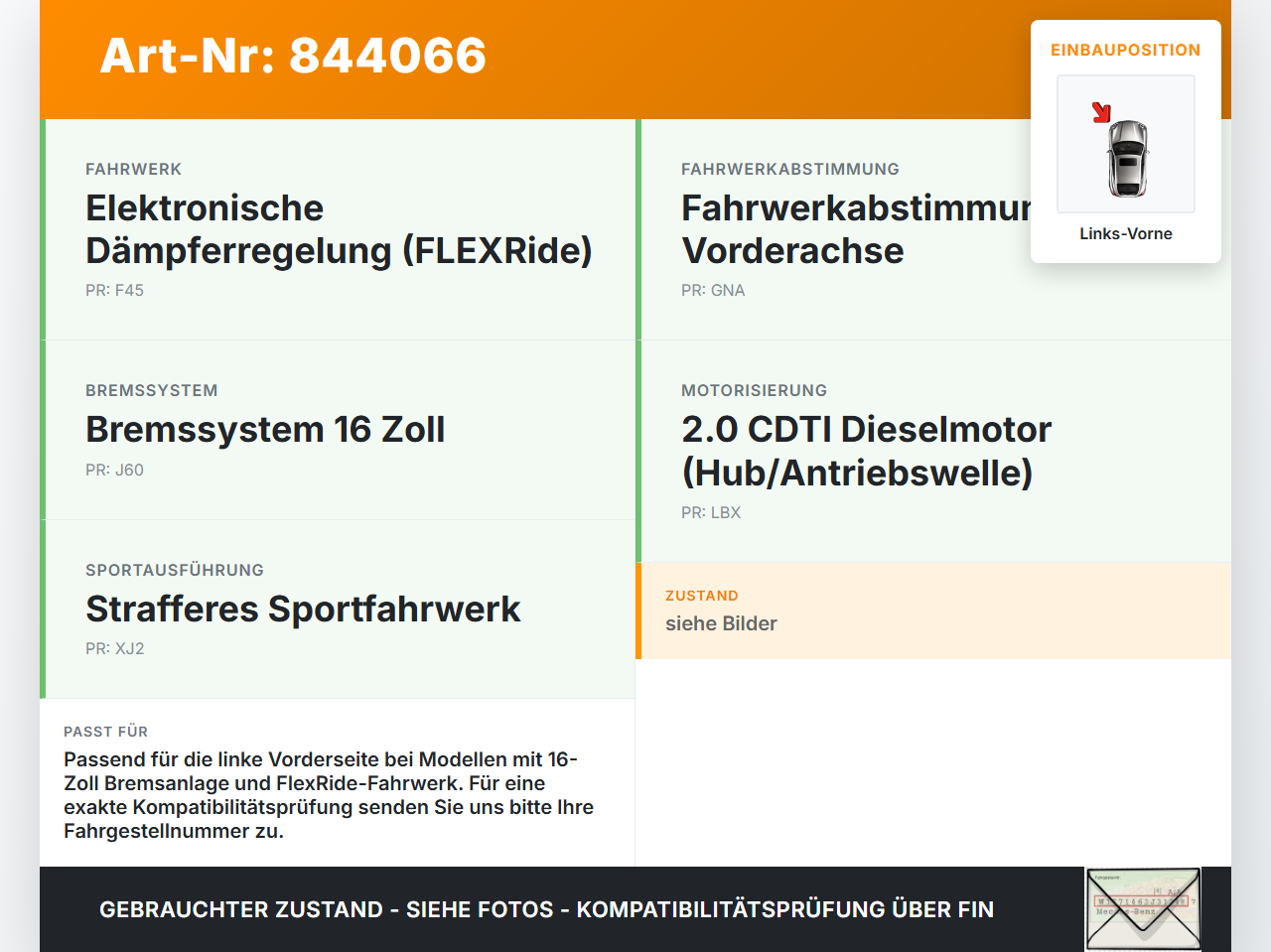 Opel Insignia A G09 08-13 CDTI 2,0 96KW Achsschenkel Radnabe mit ABS Links Vorne Opel Insignia A G09 08-13... Vorschau 3