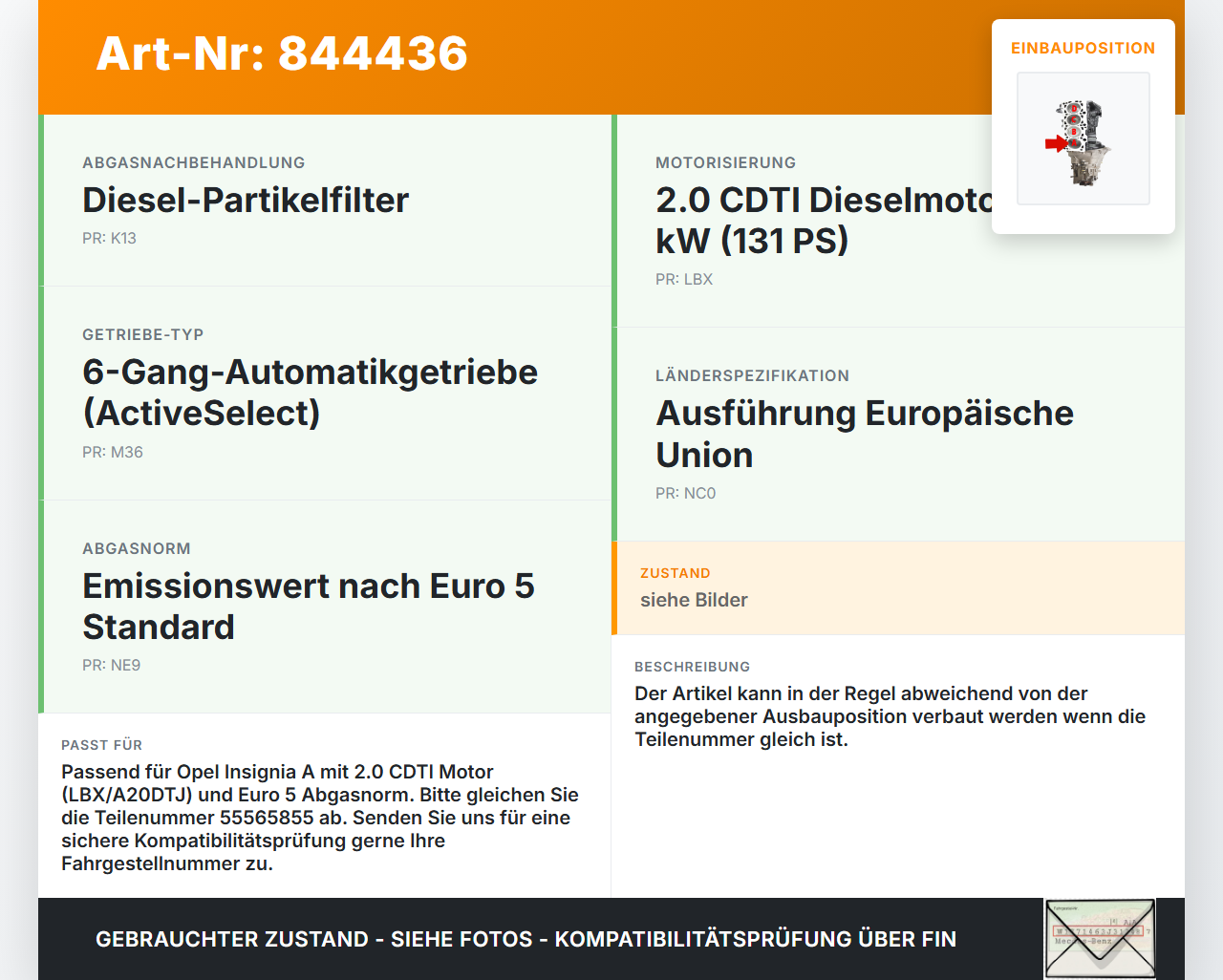Opel Insignia A G09 08-13 CDTI 2,0 96KW LBX A20DTJ Kolben mit Pleuel Pos A Opel Insignia A G09 08-13 29.12.2009... Vorschau 3