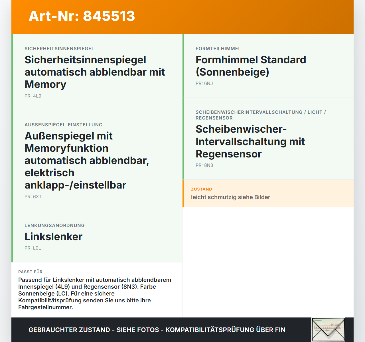 VW Phaeton 3D GP1 07-10 Innenspiegel Rückspiegel Spiegel Innen Sonnenbeige VW Phaeton 3D GP1 07-10 23.04.2007... Vorschau 3