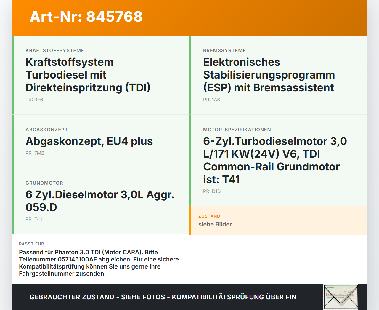 VW Phaeton 3D GP1 07-10 TDI 3,0 171KW CARA Unterdruckpumpe Vakuumpumpe VW Phaeton 3D GP1 07-10 23.04.2007... Vorschau 3