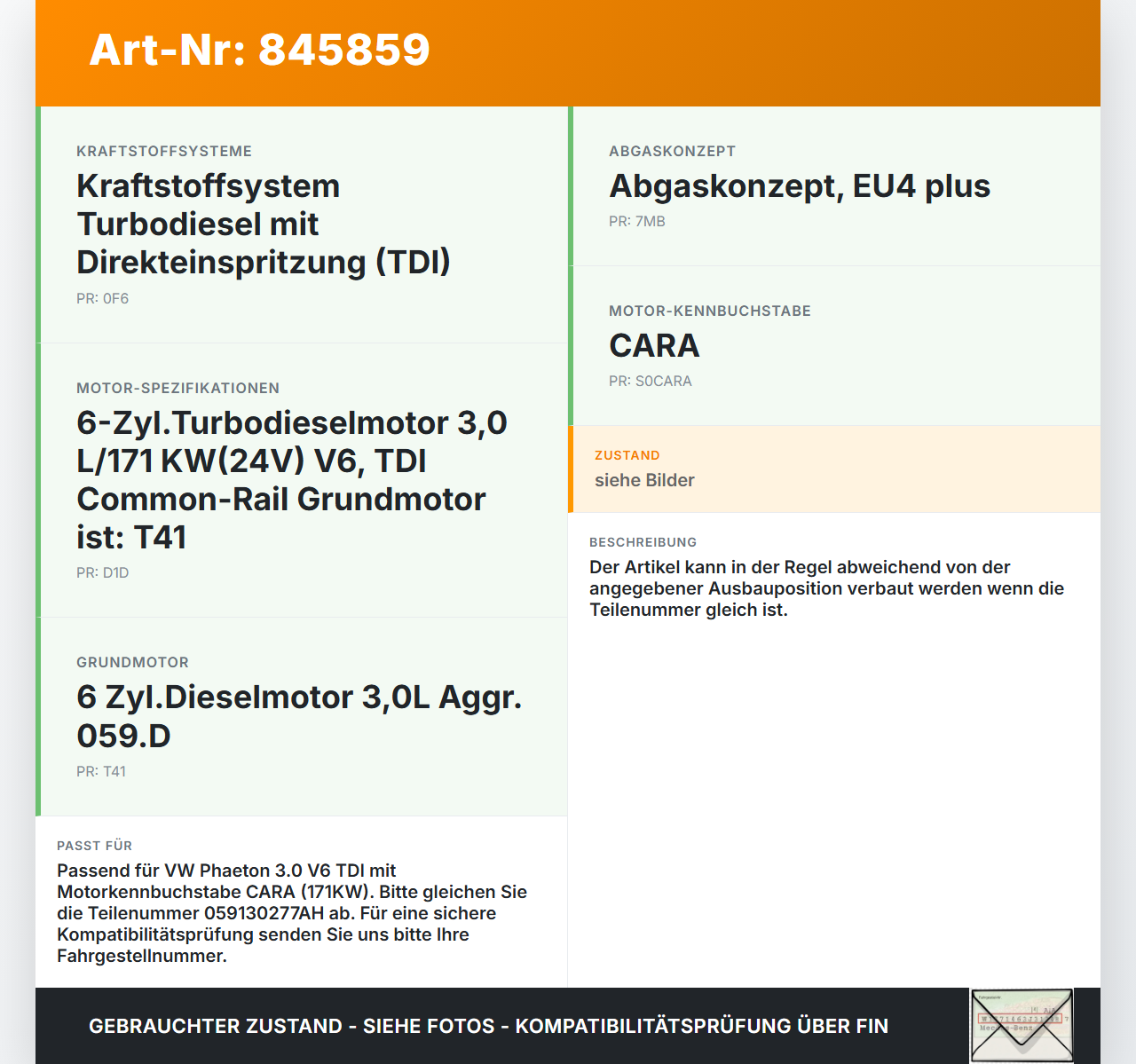 VW Phaeton 3D GP1 07-10 TDI 3,0 171KW Injektor Einspritzdüse Zyl.4 VW Phaeton 3D GP1 07-10 23.04.2007 059130277AN... Vorschau 3