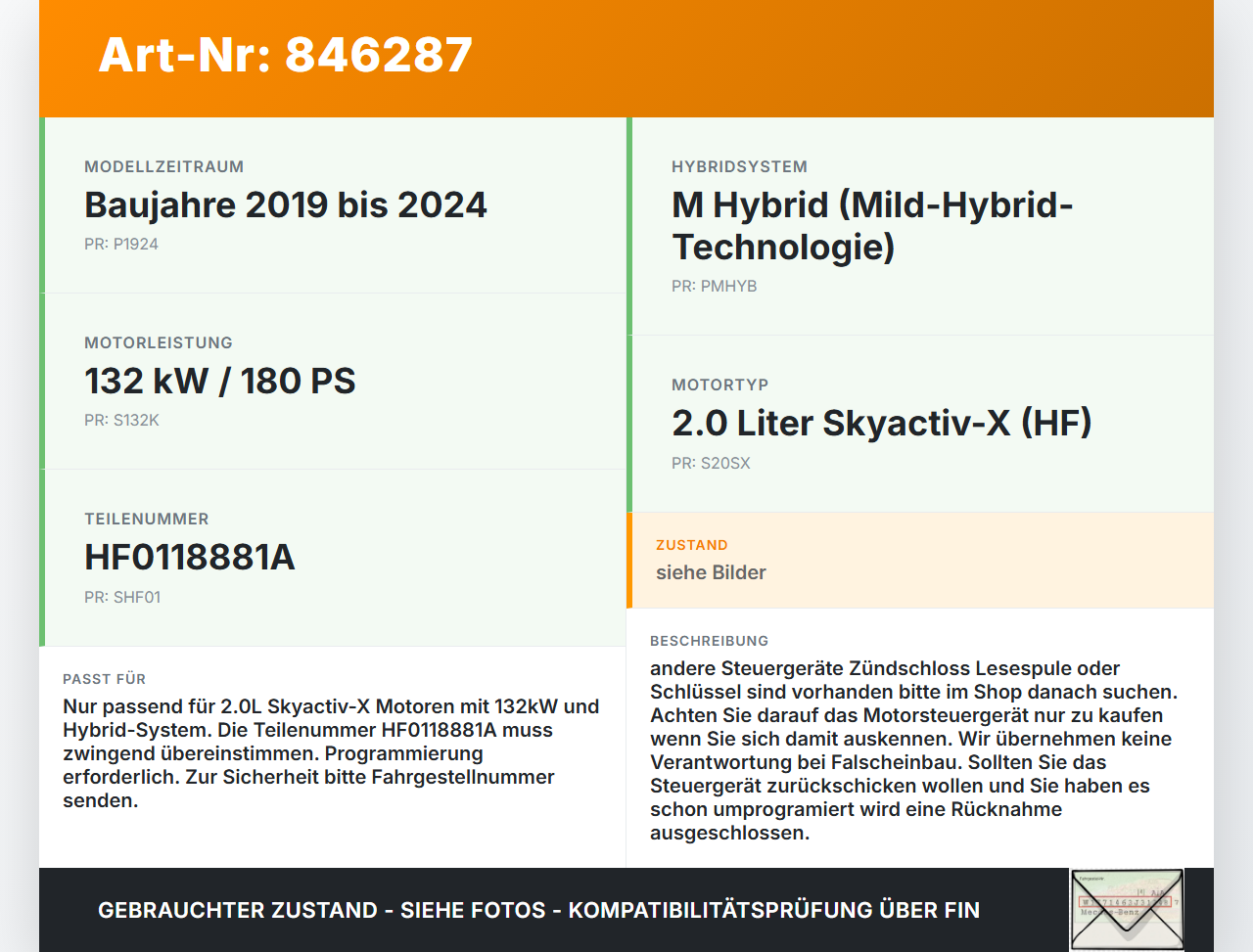 Mazda CX-30 19-24 Hybrid 2,0 132KW Steuergerät ECU für Motor Motorsteuergerät Mazda CX-30 19-24 18.05.2020... Vorschau 3