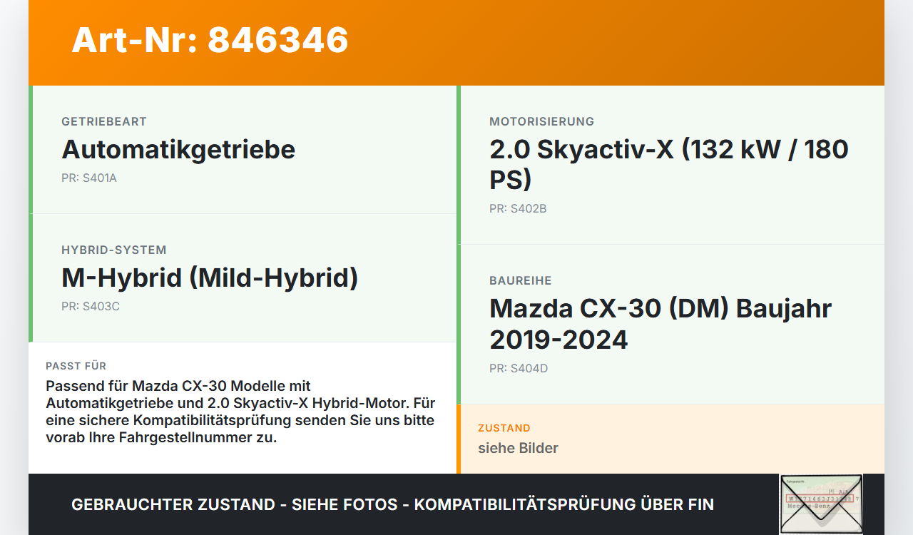Mazda CX-30 19-24 Hybrid 2,0 132KW Autom Schaltzug Schaltseilzug Schaltseil Mazda CX-30 19-24 18.05.2020 gebraucht Vorschau 3