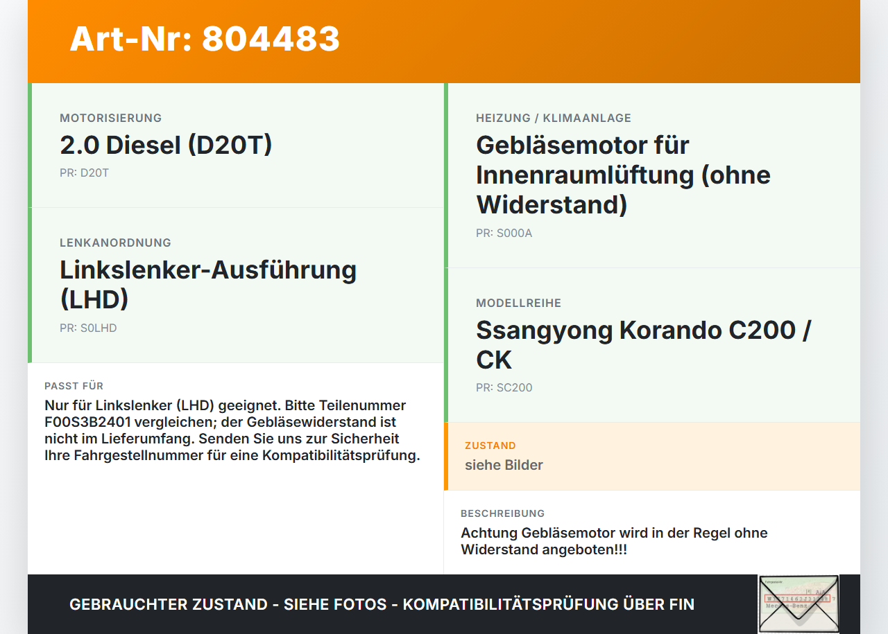 SSangyong Korando CK C200 13-17 Gebläsemotor Lüftermotor Heizungsgebläse SSangyong Korando CK C200 13-17 19.02.2014... Vorschau 3