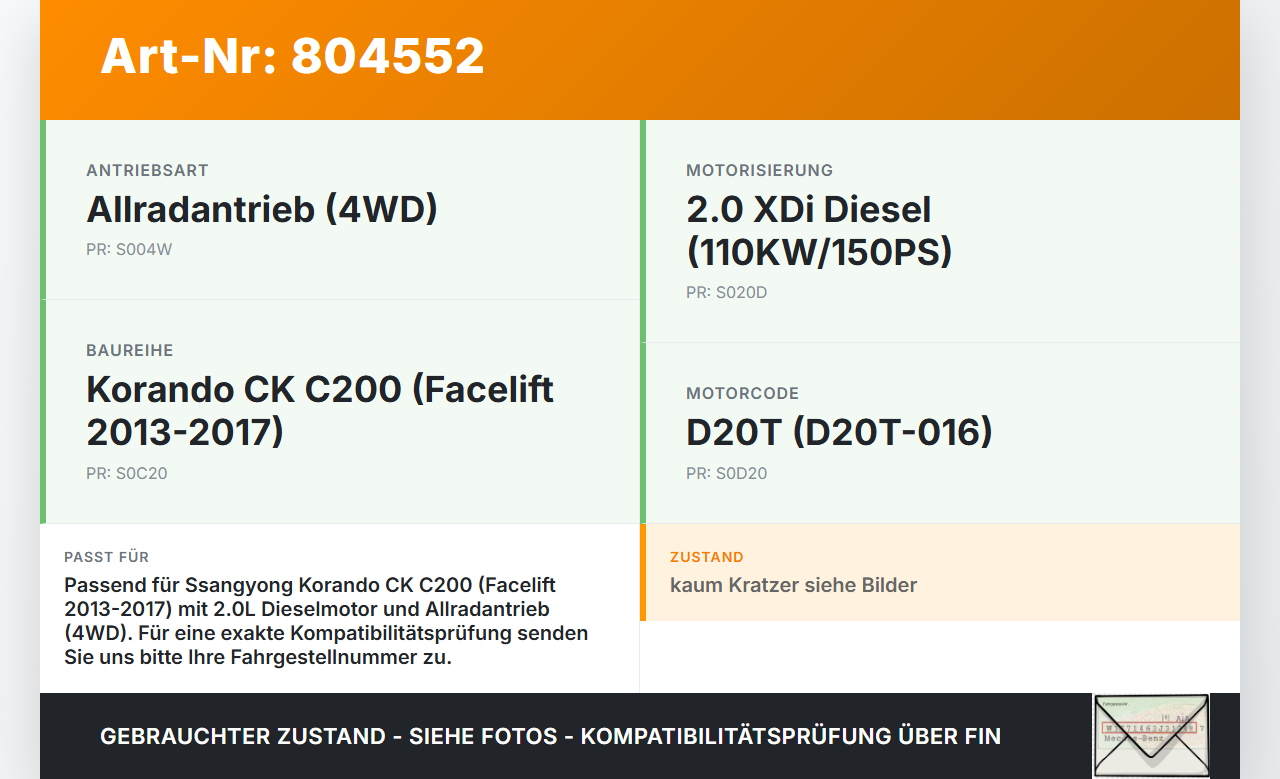 SSangyong Korando CK C200 13-17 XDi 2,0 110KW Unterfahrschutz Boden Verkleidung SSangyong Korando CK C200 13-17... Vorschau 3