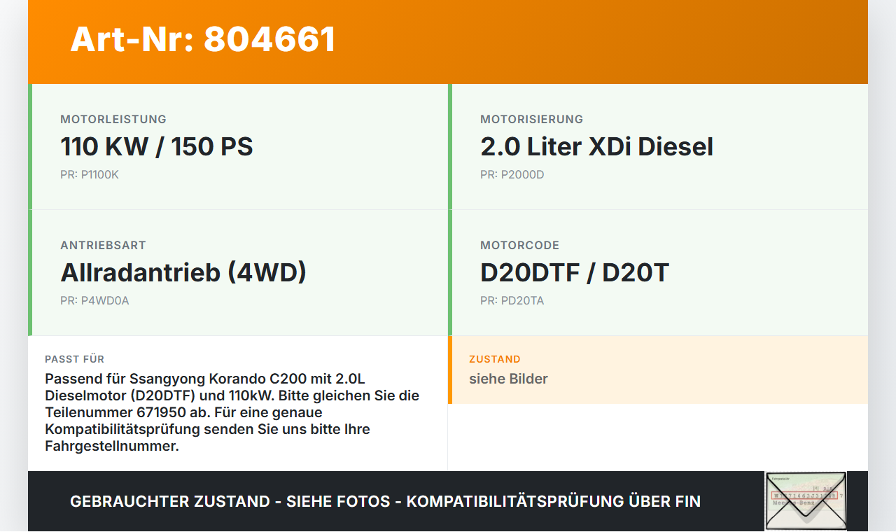 SSangyong Korando CK C200 13-17 XDi 2,0 110KW 671950 Ausgleichswelle SSangyong Korando CK C200 13-17 19.02.2014... Vorschau 3