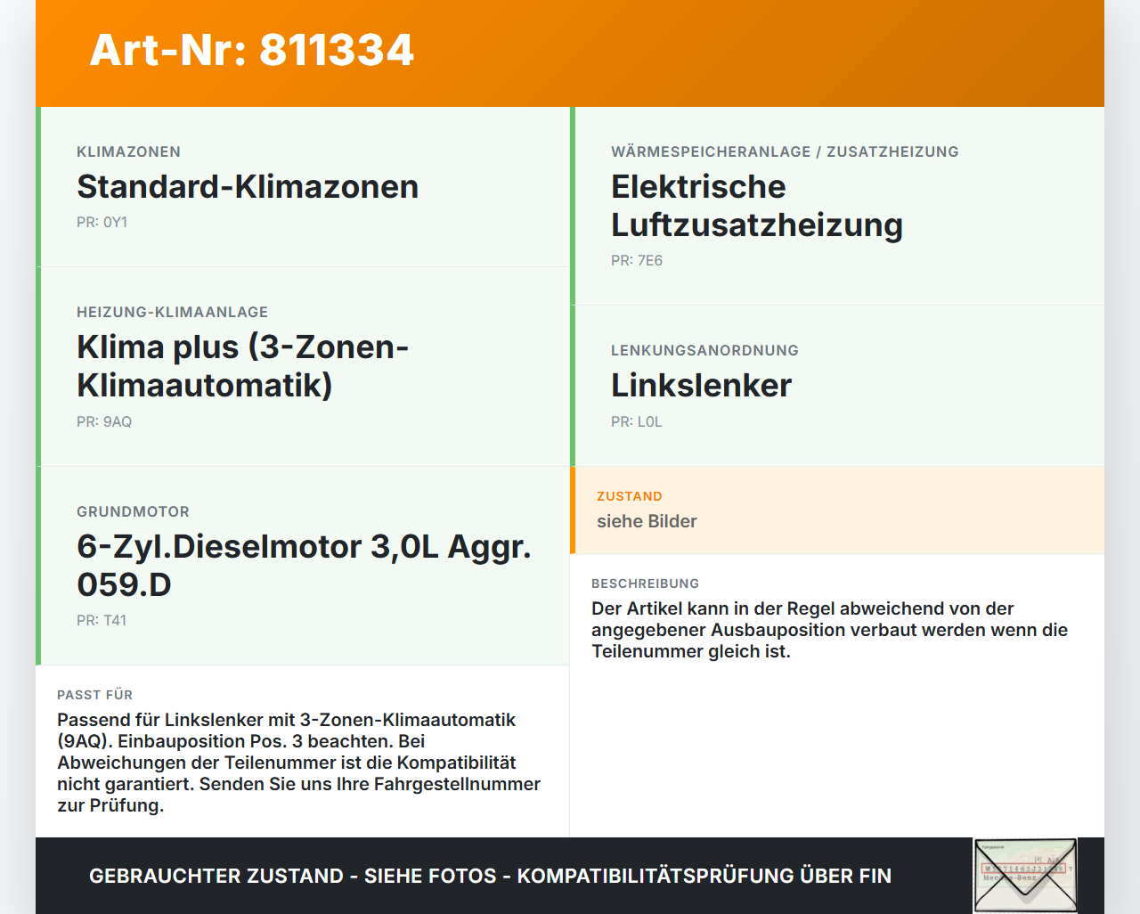 Audi A4 8K B8 QU 08-11 Luftklappenstellmotor Stellmotor Pos.3 Audi A4 8K B8 QU 08-11 27.11.2008 410475520 gebraucht Vorschau 3