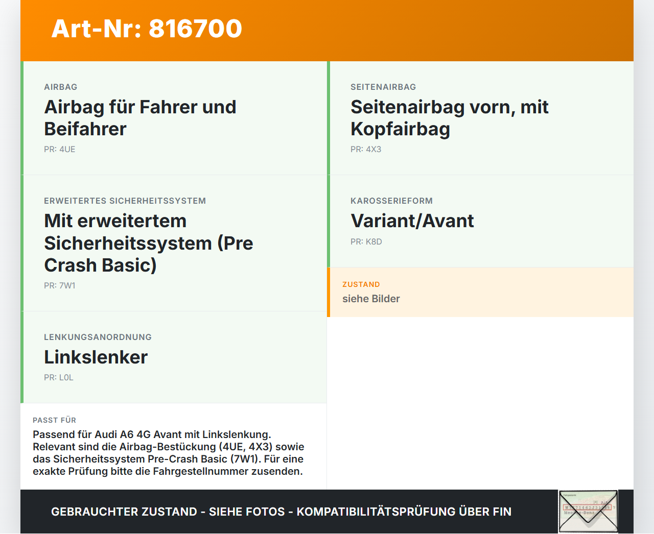 Audi A6 4G C7 11-14 Airbag Steuergerät Airbagsteuergerät Audi A6 4G C7 11-14 20.04.2012 4G0907637K 4G0907637B... Vorschau 3