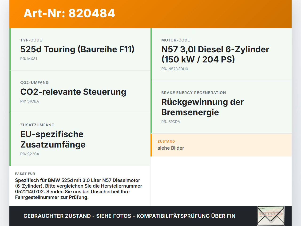 BMW F11 10-13 5er 525D 3,0d 150KW Relais Vorglührelais Glühanlage Glühzeit Steuergerät BMW F11 10-13 5er 525D... Vorschau 3