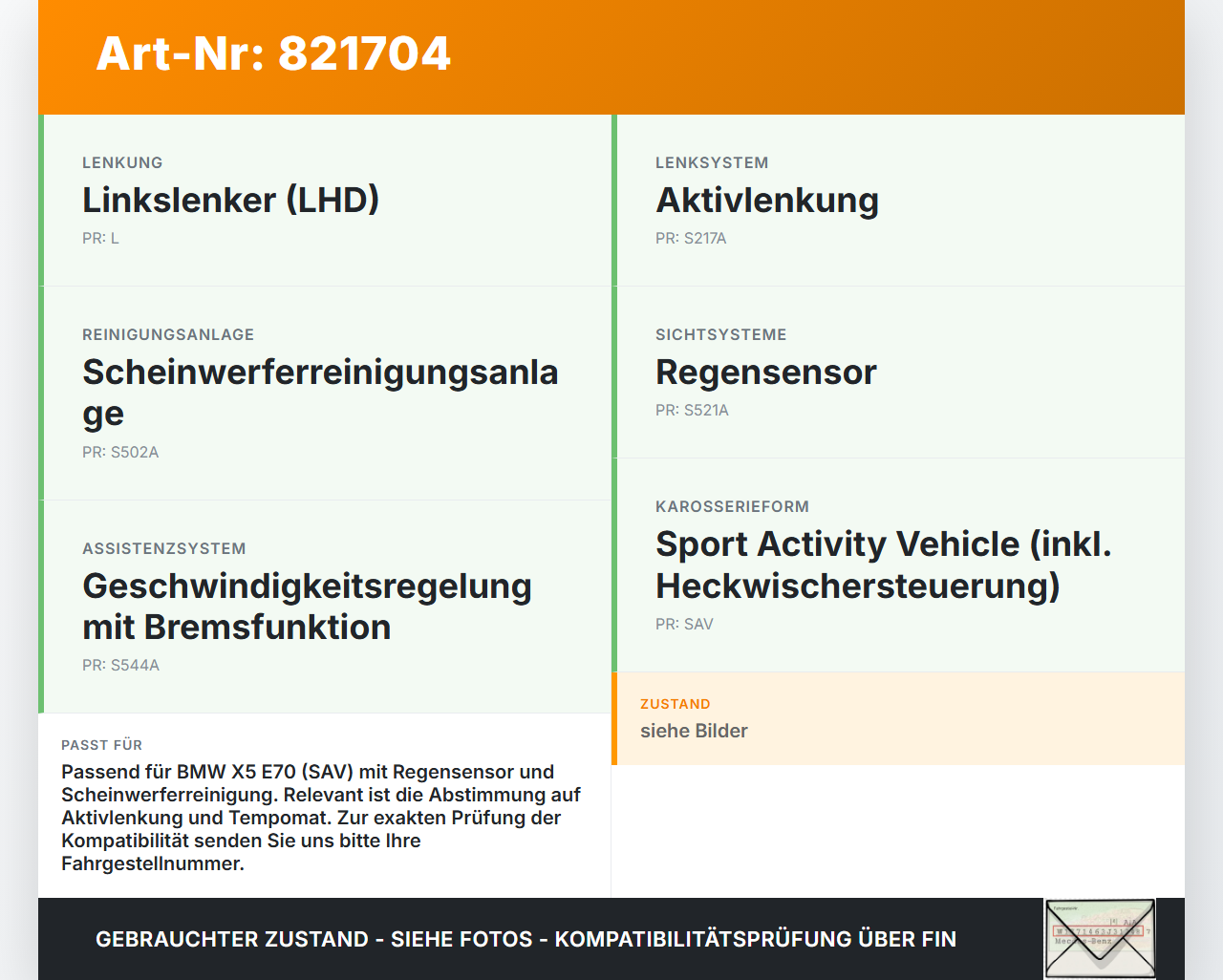 BMW X5 E70 06-10 Lenkstockschalter Wischerschalter Wischer BMW X5 E70 06-10 29.12.2006 01208150 gebraucht Vorschau 3