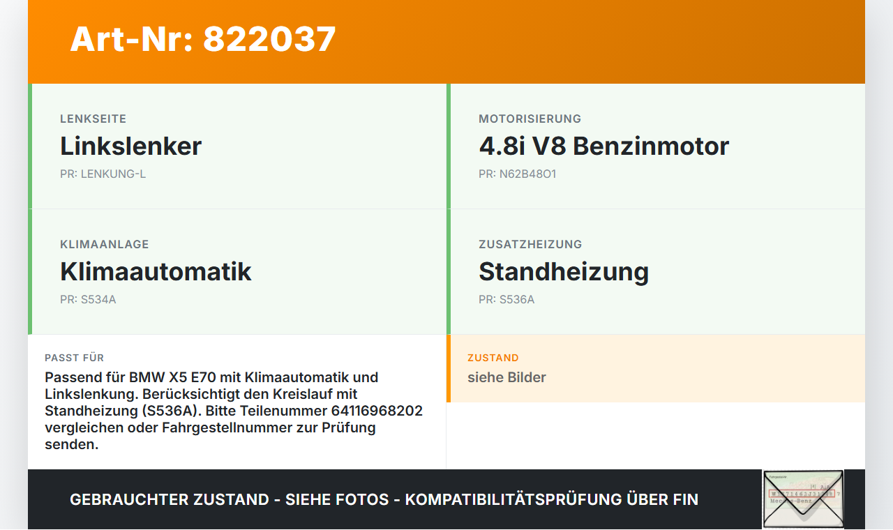 BMW X5 E70 06-10 Expansionsventil für Klima BMW X5 E70 06-10 29.12.2006 9187630 64119187630 6968202 64.11-6968202... Vorschau 3