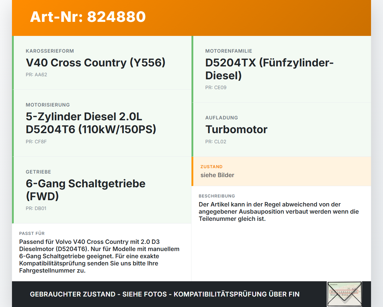 Volvo V40 II 12-16 D3 2,0 110KW Ansaugrohr Ladeluftschlauch Luftschlauch Volvo V40 II 12-16 26.08.2013 gebraucht Vorschau 3