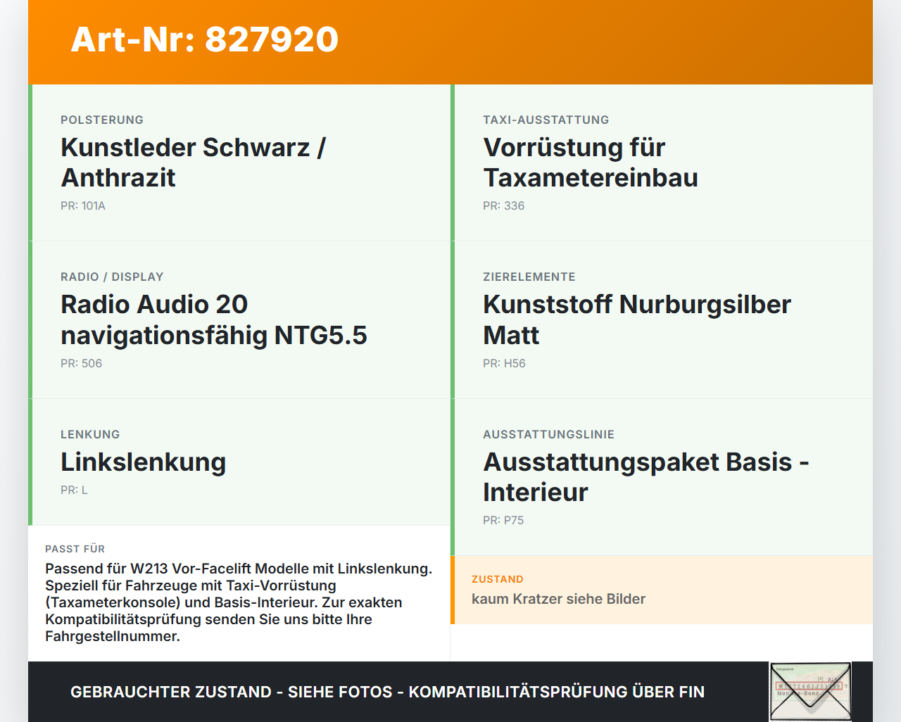Mercedes W213 16-20 Verkleidung für Tacho Mercedes W213 16-20 21.09.2020 A2135407237 gebraucht Vorschau 3