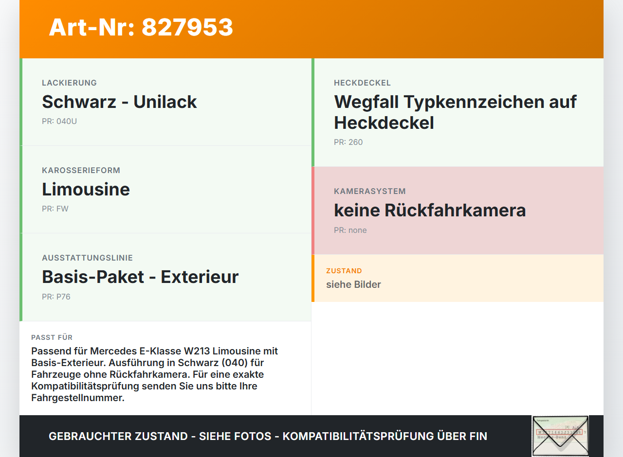 Mercedes W213 16-20 Lim Blende Unterbau für Griffleiste Heckklappe Mercedes W213 16-20 21.09.2020 gebraucht Vorschau 3