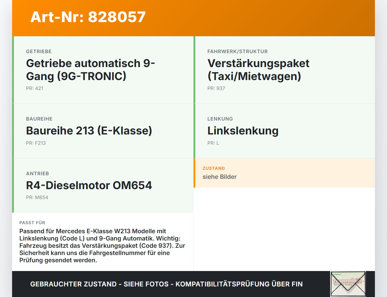 Mercedes W213 16-20 Lenkungsteil Kreuzgelenk Mercedes W213 16-20 21.09.2020 A2054620478 A4205460760 gebraucht Vorschau 3