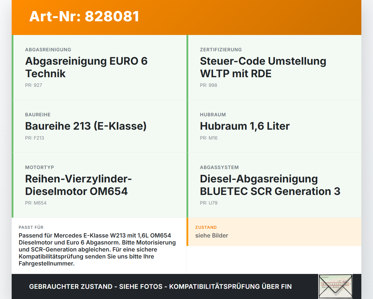 Mercedes W213 16-20 E200 d 1,6 118KW Abgaskühlung für AGR Mercedes W213 16-20 21.09.2020 A6541409100 327796AJ06320... Vorschau 3
