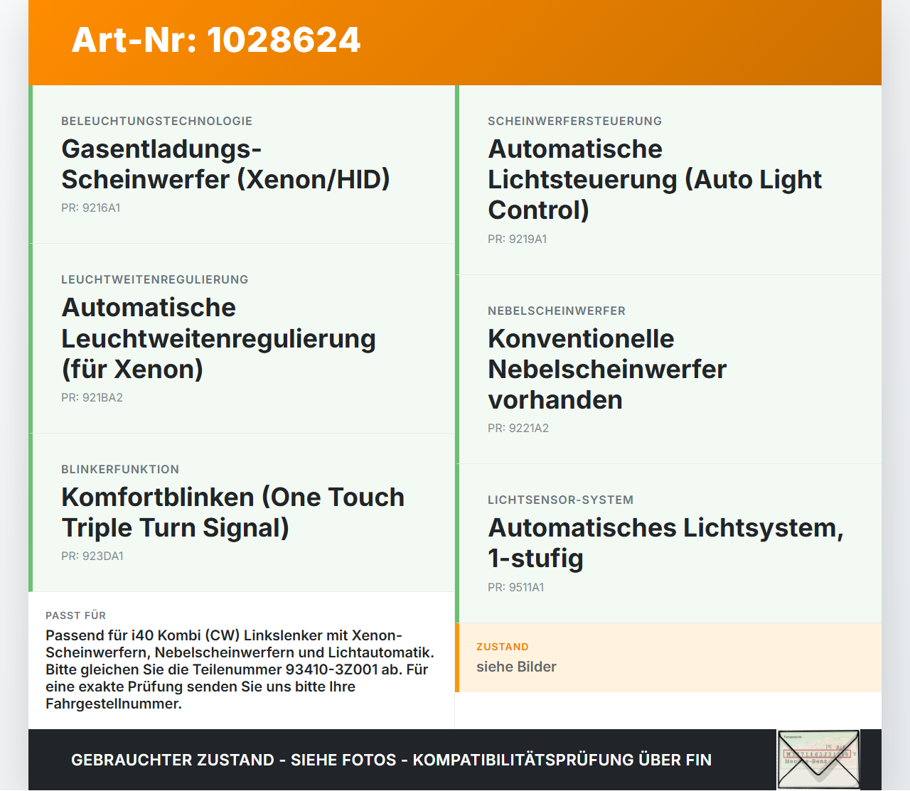 Hyundai I40 CW 11-15 Blinkerschalter Lenkstockschalter Blinker Hyundai I40 CW 11-15 11.12.2014 93410-3Z001... Vorschau 3