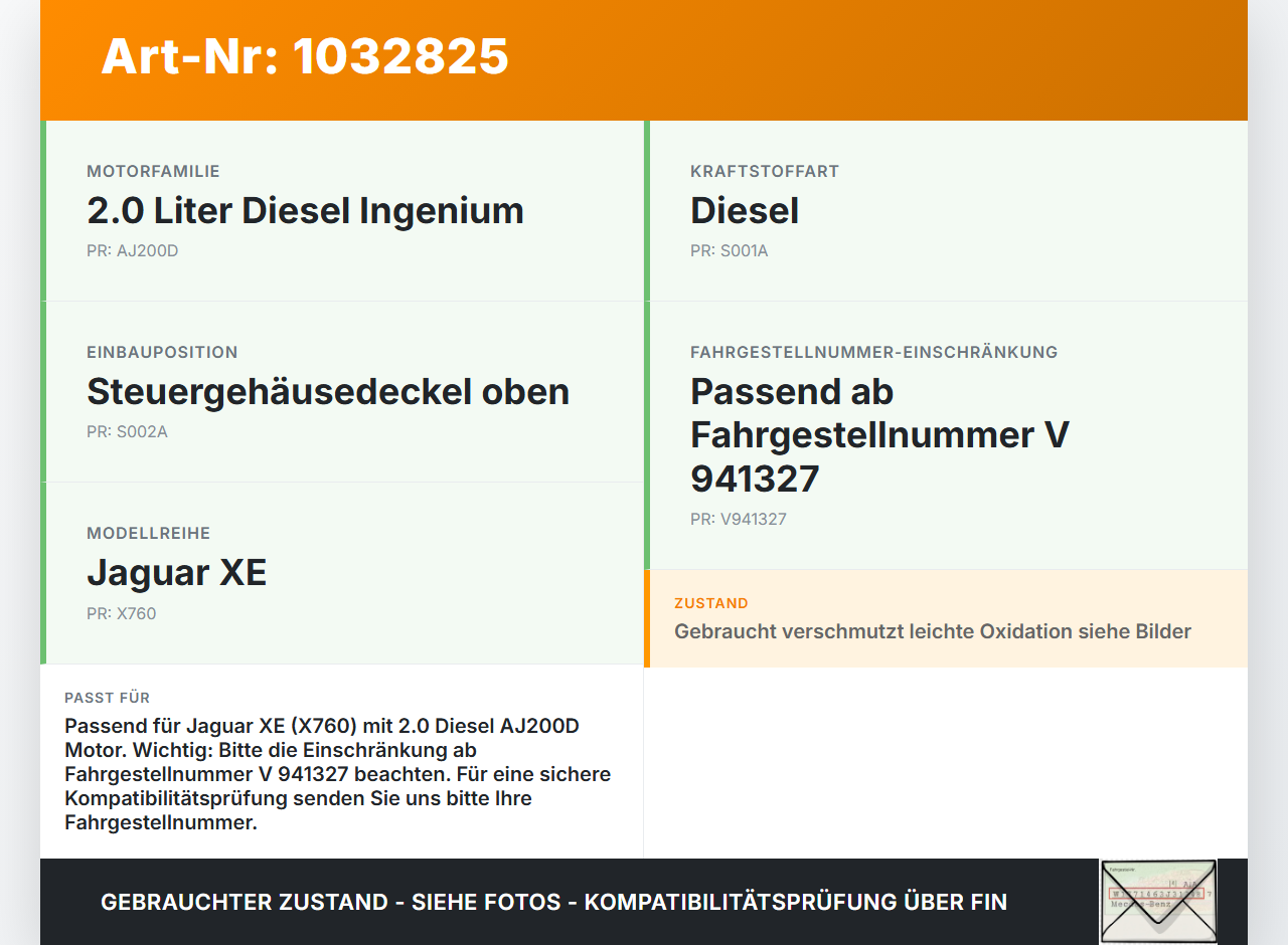 Jaguar XE X760 15-19 2,0d 132KW Kettendeckel Steuergehäuse Deckel Jaguar XE X760 15-19 26.08.2018 JDE38553... Vorschau 3