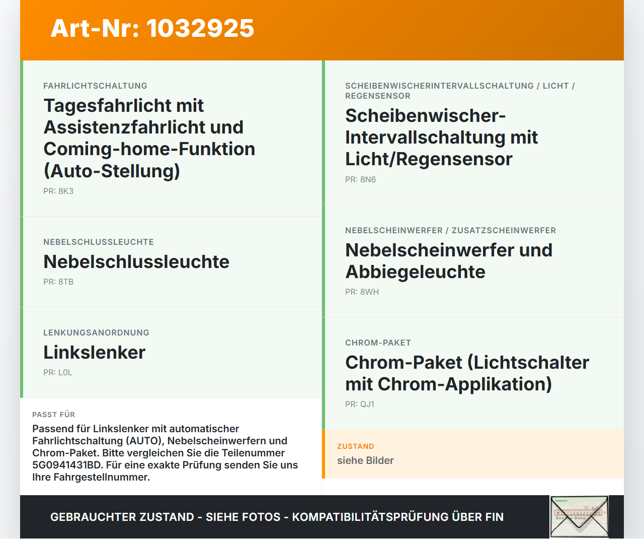 VW Golf VII 7 Variant 13-17 Lichtschalter Schalter VW Golf VII 7 Variant 13-17 09.05.2016 5G0941431BD gebraucht Vorschau 3