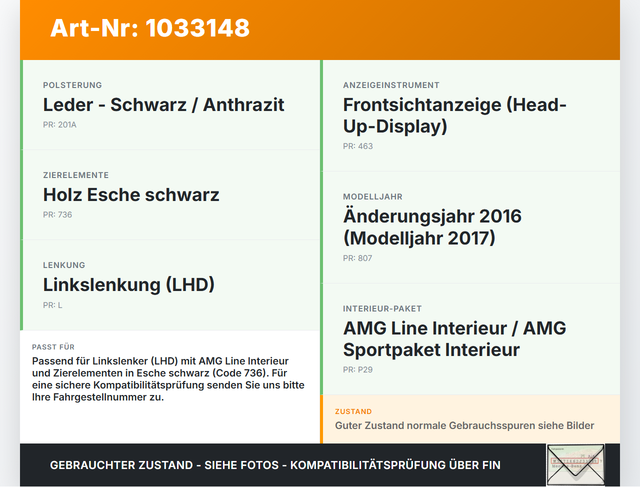 Mercedes C205 C400 15-18 Blende für Armaturenbrett Abdeckung Mercedes C205 C400 15-18 04.05.2017 A2056800471 gebraucht Vorschau 3