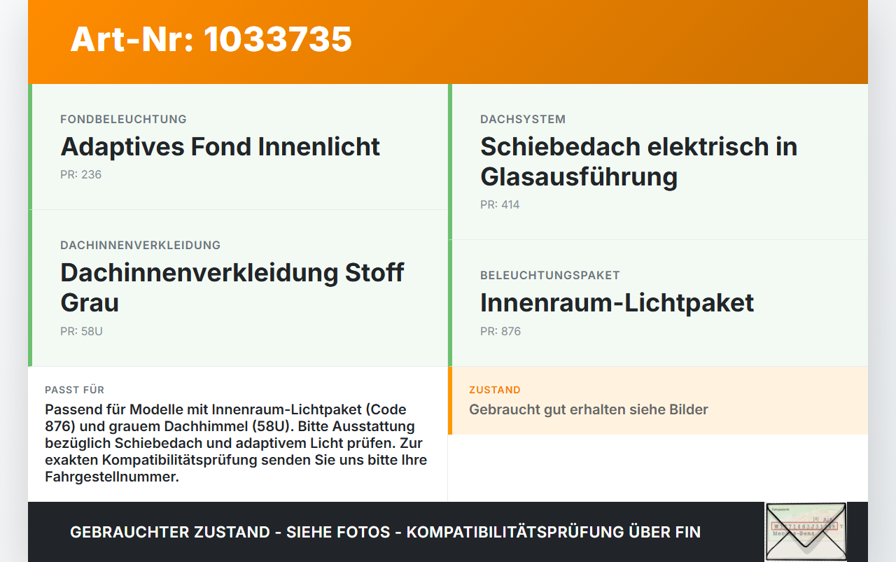 Mercedes W251 R350 10-13 Innenleuchte Innenraumleuchte Mercedes W251 R350 10-13 29.03.2011 A1648200321 A1648702826... Vorschau 3