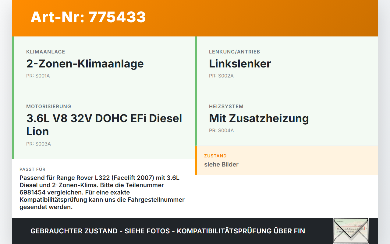 Land Range Rover III L322 Expansionsventil für Klima Land Range Rover III L322 29.06.2007 6981454 64.11-6981454... Vorschau 3