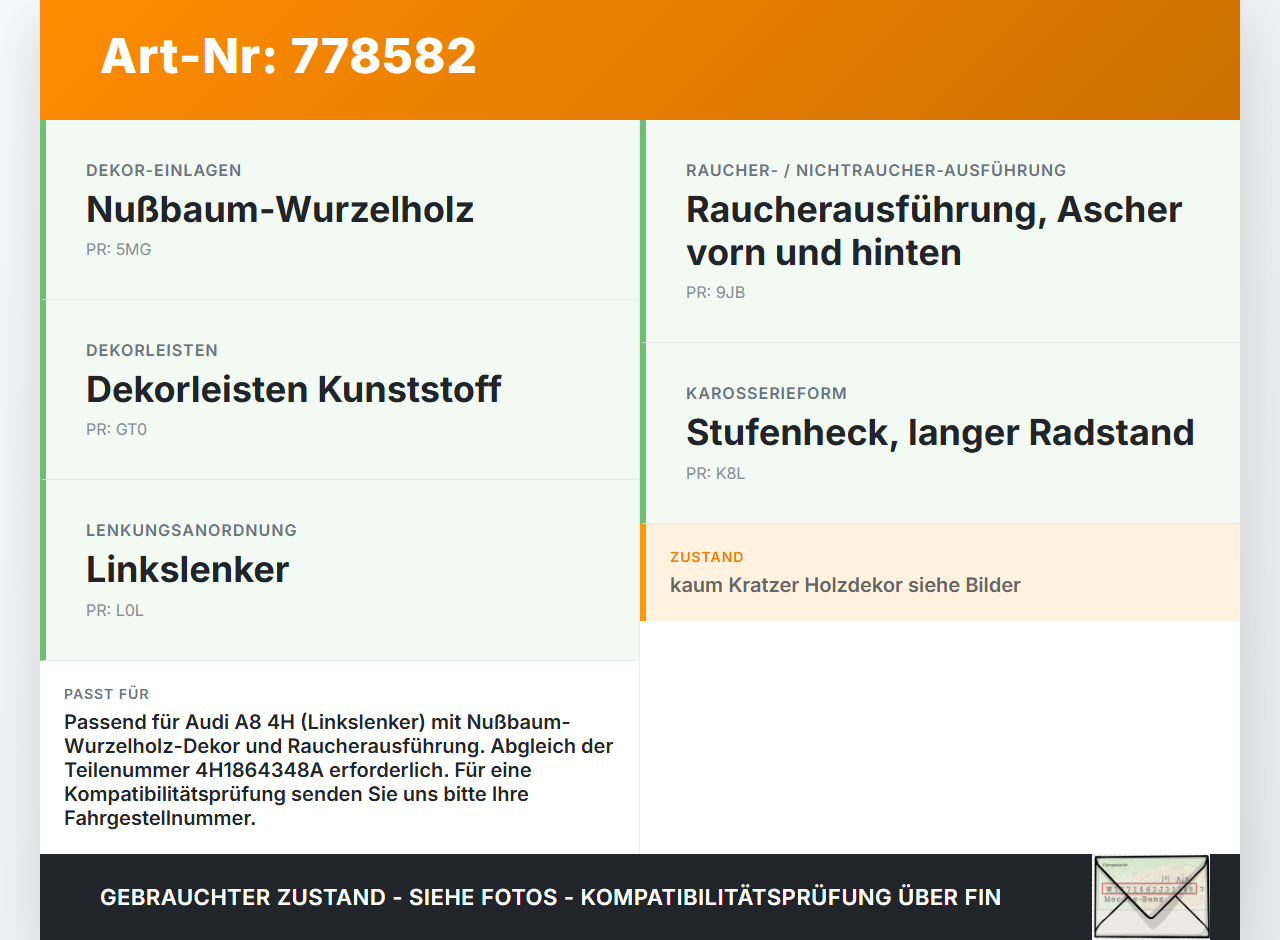Audi A8 4H 09-13 Blende Einbaurahmen für Mittelkonsole Mitteltunnel Nussbaum Braun Audi A8 4H 09-13 15.06.12... Vorschau 3