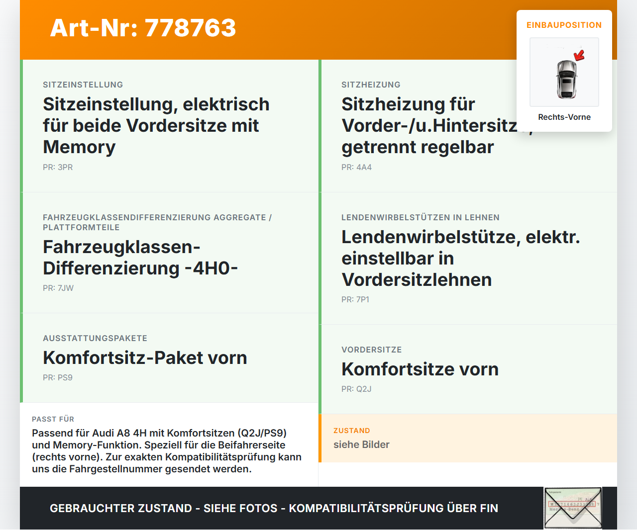Audi A8 4H 09-13 Steuergerät Ventilblock für Lordosenverstellung Beifahrer Sitz Rechts Vorne Audi A8 4H 09-13... Vorschau 3
