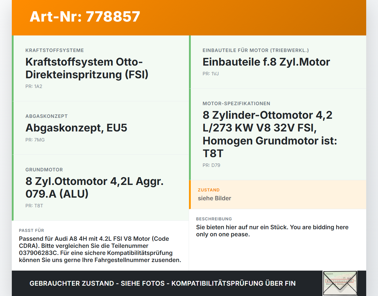Audi A8 4H 09-13 FSI 4,2 273KW Pierburg Druckwandler Magnetventil Audi A8 4H 09-13 15.06.12 037906283C 7.22880.06... Vorschau 3