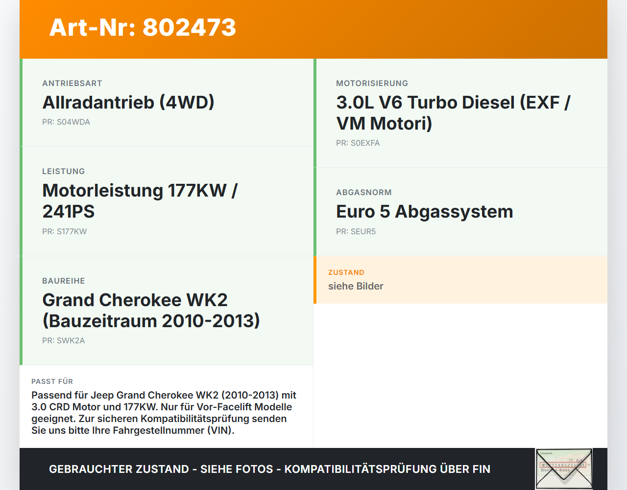 Jeep Grand Cherokee WK2 10-13 CRD 3,0 177KW Abgasleitung AGR Rohr Leitung Flexrohr Jeep Grand Cherokee WK2 10-13... Vorschau 3