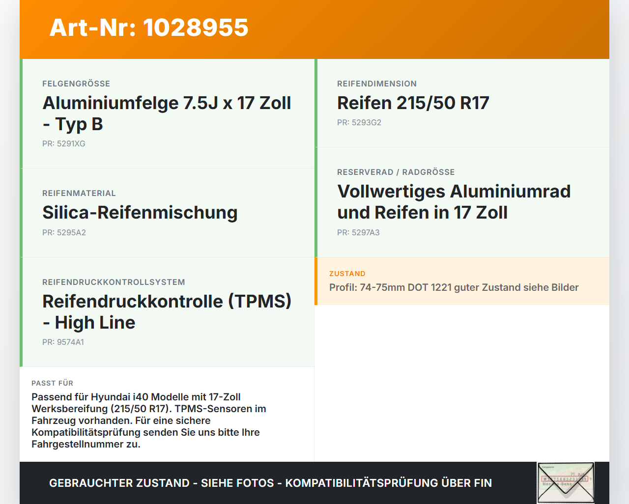 Hyundai I40 CW 11-15 2x Reifen Winterreifen Barum 215/50R17 95V 7.39-7.55mm Hyundai I40 CW 11-15 11.12.2014 gebraucht Vorschau 3