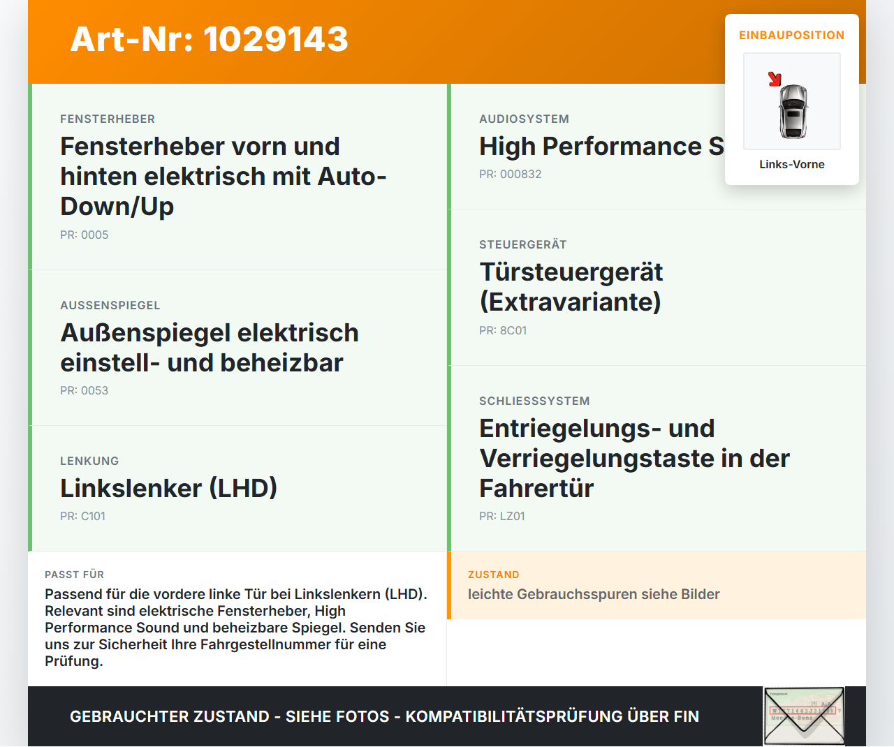 Volvo V40 525 12-16 Kombi Kabelbaum Tür und Fensterheber Links Vorne Volvo V40 525 12-16 01.01.2013 31334092-AE... Vorschau 3