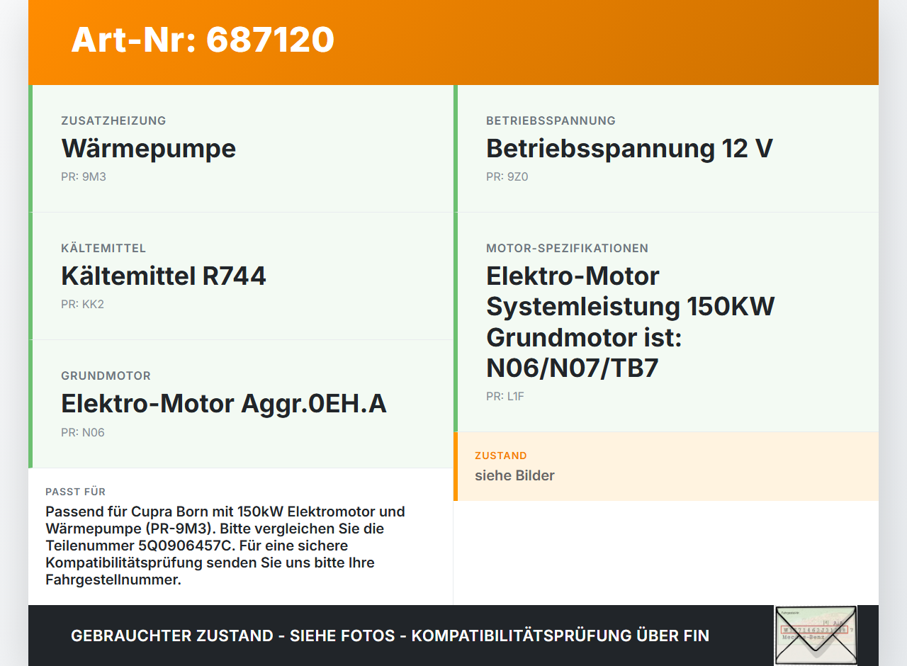 Cupra Born Pro K11 MEB EV KW Magnetventil Cupra Born Pro K11 MEB 16.05.2023 5Q0906457C gebraucht Vorschau 3