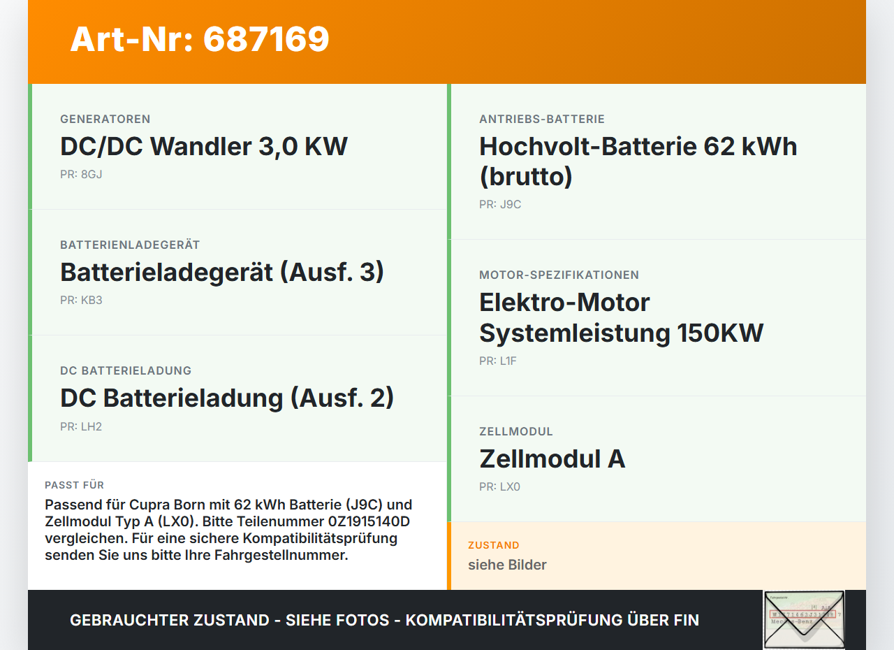 Cupra Born Pro K11 MEB Steuergerät ECU Modul SG BMS für Batterieüberwachung Cupra Born Pro K11 MEB 16.05.2023... Vorschau 3