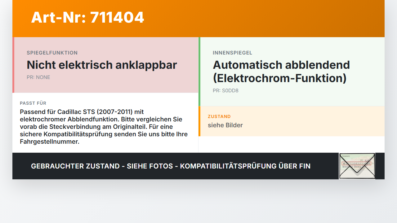 Cadillac STS 07-11 Innenspiegel Rückspiegel Spiegel Innen Elektrochrom Cadillac STS 07-11 27.06.2008 gebraucht Vorschau 3