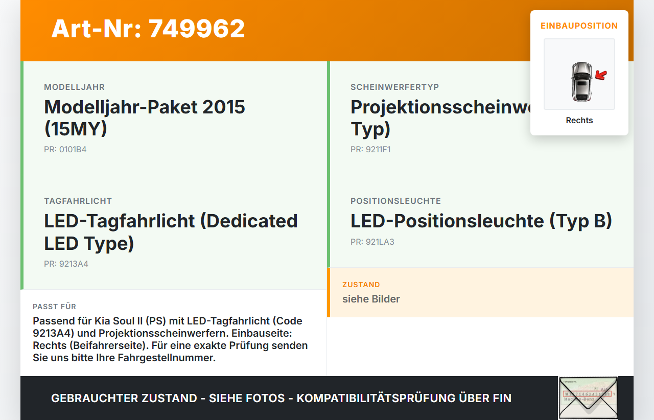 Kia Soul II PS 14-19 LED Tagfahrlicht Tagfahrleuchte Rechts für Scheinwerfer Kia Soul II PS 14-19 30.01.2015 gebraucht Vorschau 3