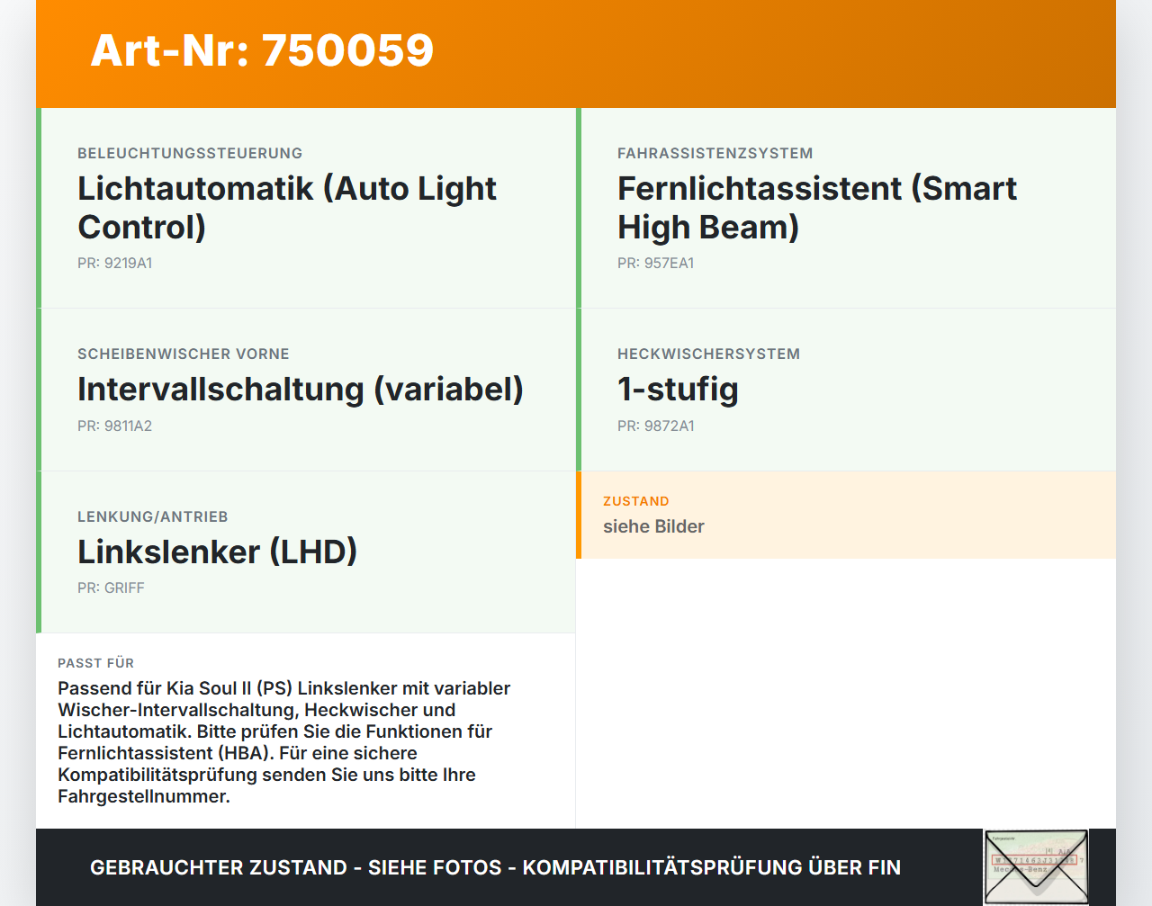 Kia Soul II PS 14-19 Lenkstockschalter Wischerschalter Wischer Kia Soul II PS 14-19 30.01.2015 934202V560 gebraucht Vorschau 3