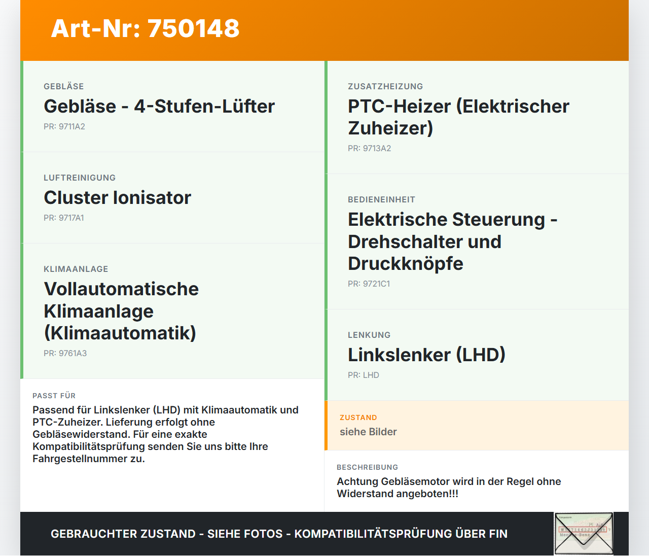 Kia Soul II PS 14-19 Gebläsemotor Lüftermotor Heizungsgebläse Kia Soul II PS 14-19 30.01.2015 F00S3B2514 gebraucht Vorschau 3