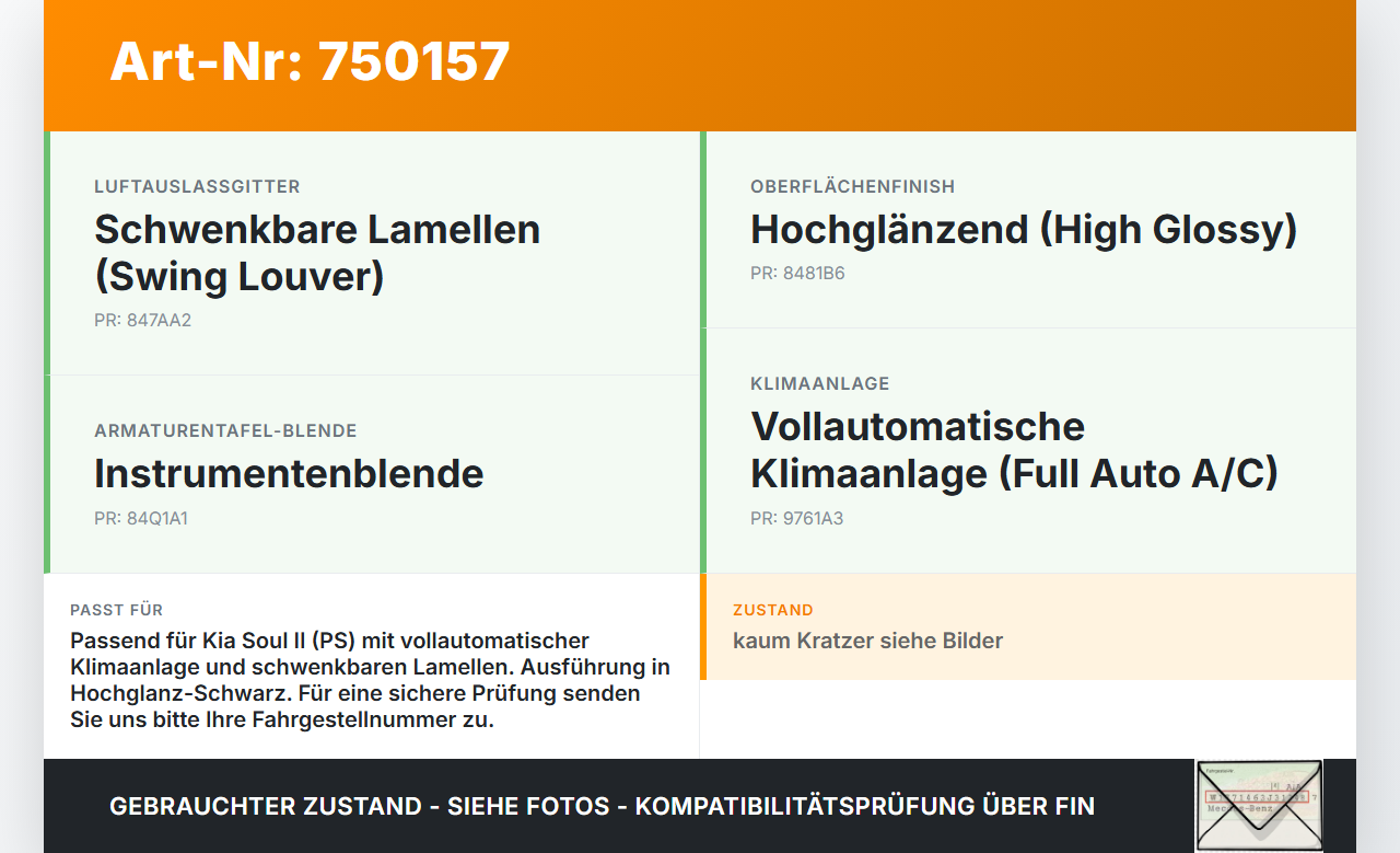 Kia Soul II PS 14-19 Luftdusche Luftdüse Mitte Kia Soul II PS 14-19 30.01.2015 gebraucht Vorschau 3
