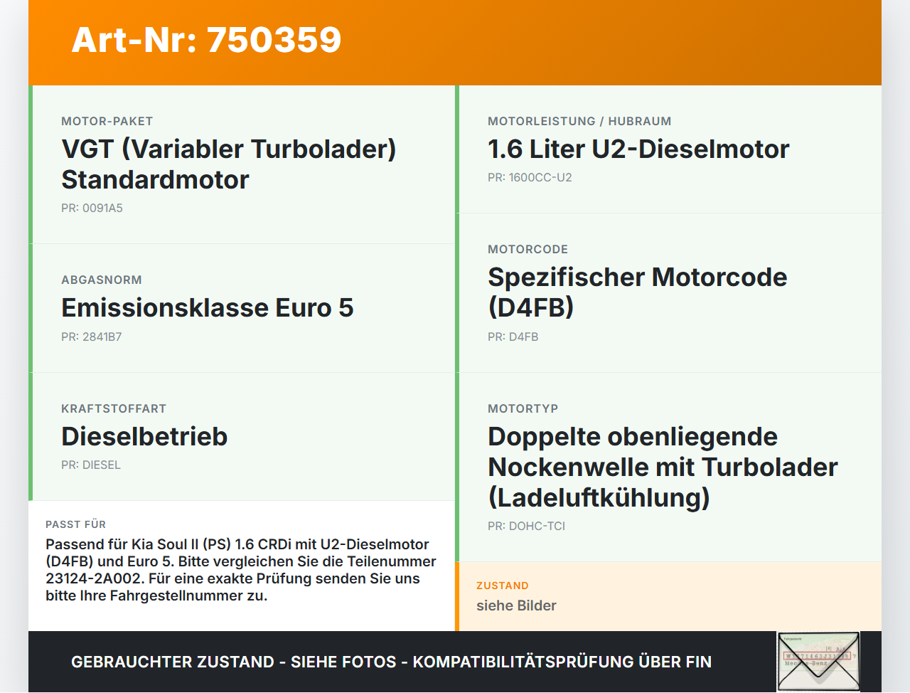 Kia Soul II PS 14-19 CRDI 1,6 94KW HY37 D4FB Riemenscheibe Kia Soul II PS 14-19 30.01.2015 23124-2A002 gebraucht Vorschau 3