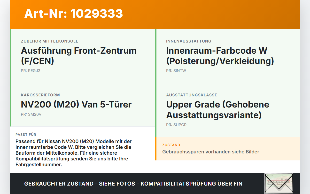 Nissan NV200 09-21 Aschenbecher Ascher Nissan NV200 09-21 01.08.2010 gebraucht Vorschau 3