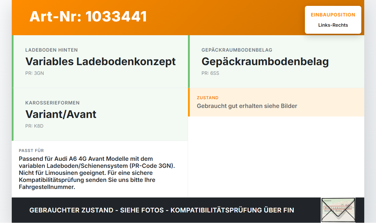 Audi A6 4G 11-14 Laufschiene für Laderaum Gepäck Links und Rechts Audi A6 4G 11-14 02.07.2013 4G9863555A... Vorschau 3