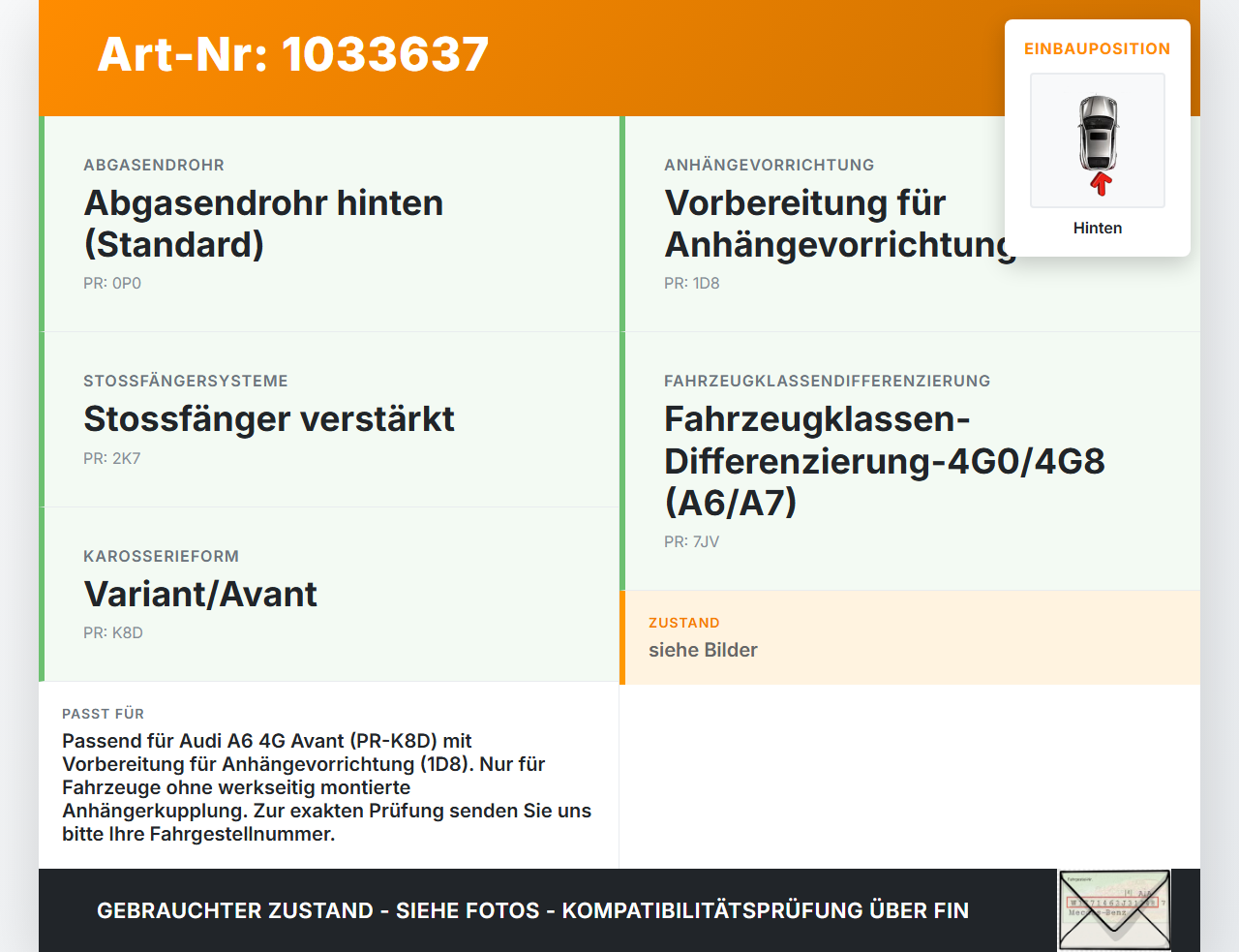 Audi A6 4G 11-14 Stoßstangenträger Stoßfängerträger Träger Querträger Hinten Audi A6 4G 11-14 02.07.2013 4G9807309... Vorschau 3