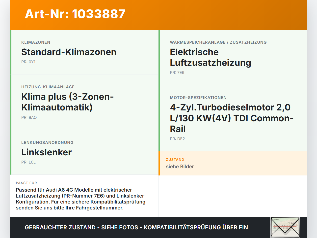 Audi A6 4G 11-14 Zusatzheizung Zuheizer Heizelement Elektrisch Audi A6 4G 11-14 02.07.2013 4G0819011A gebraucht Vorschau 3