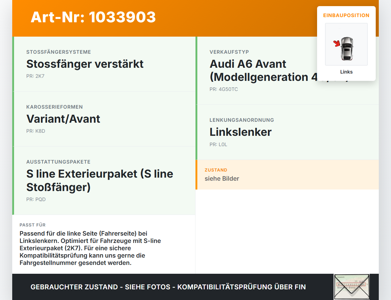 Audi A6 4G 11-14 Fronthalter Träger Verbinder Links Audi A6 4G 11-14 02.07.2013 4G0821135A gebraucht Vorschau 3