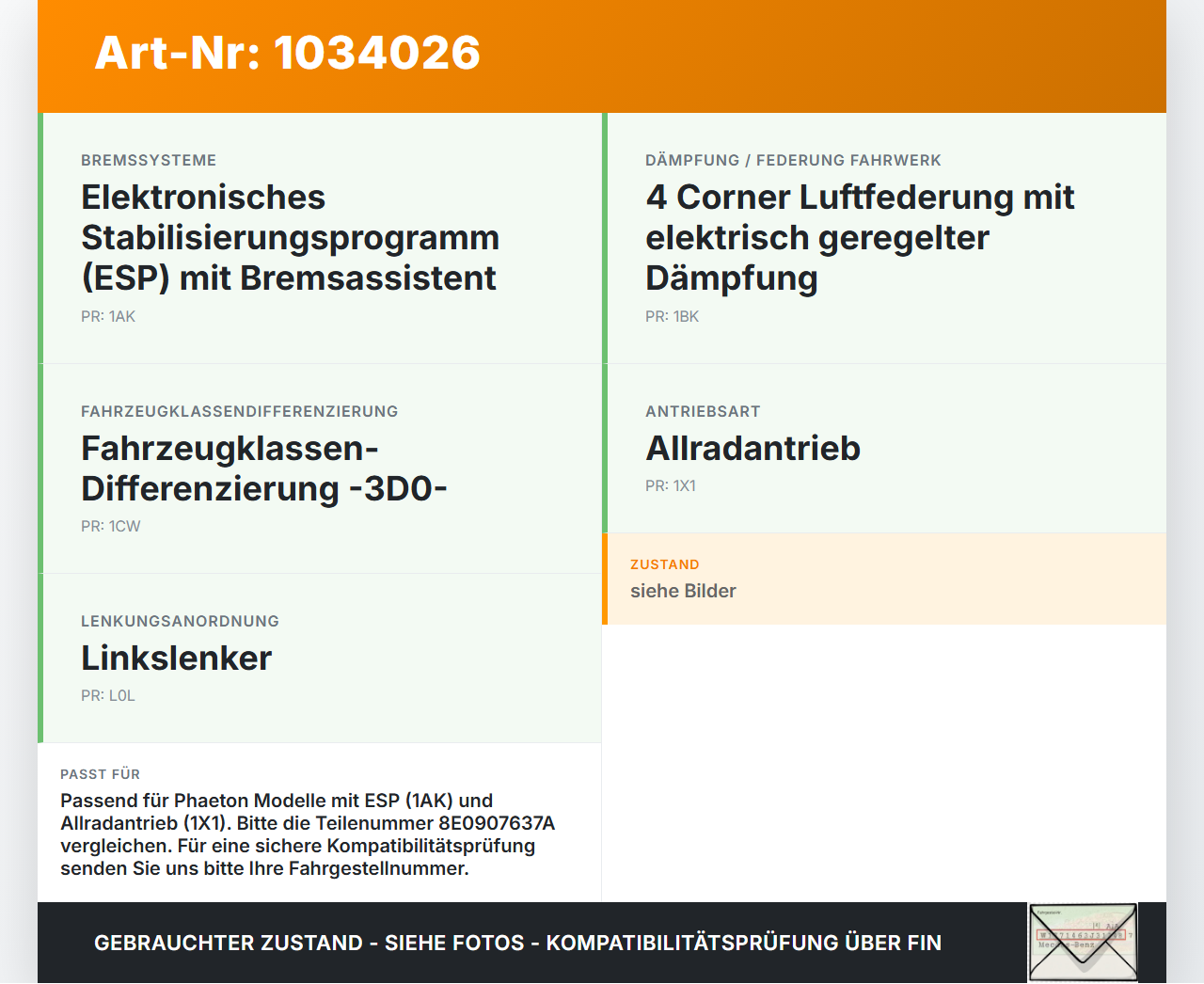 VW Phaeton 3D 10-16 Kurz ESP Sensor Duo Sensor Steuergerät Querbeschleunigung VW Phaeton 3D 10-16 15.12.2011... Vorschau 3