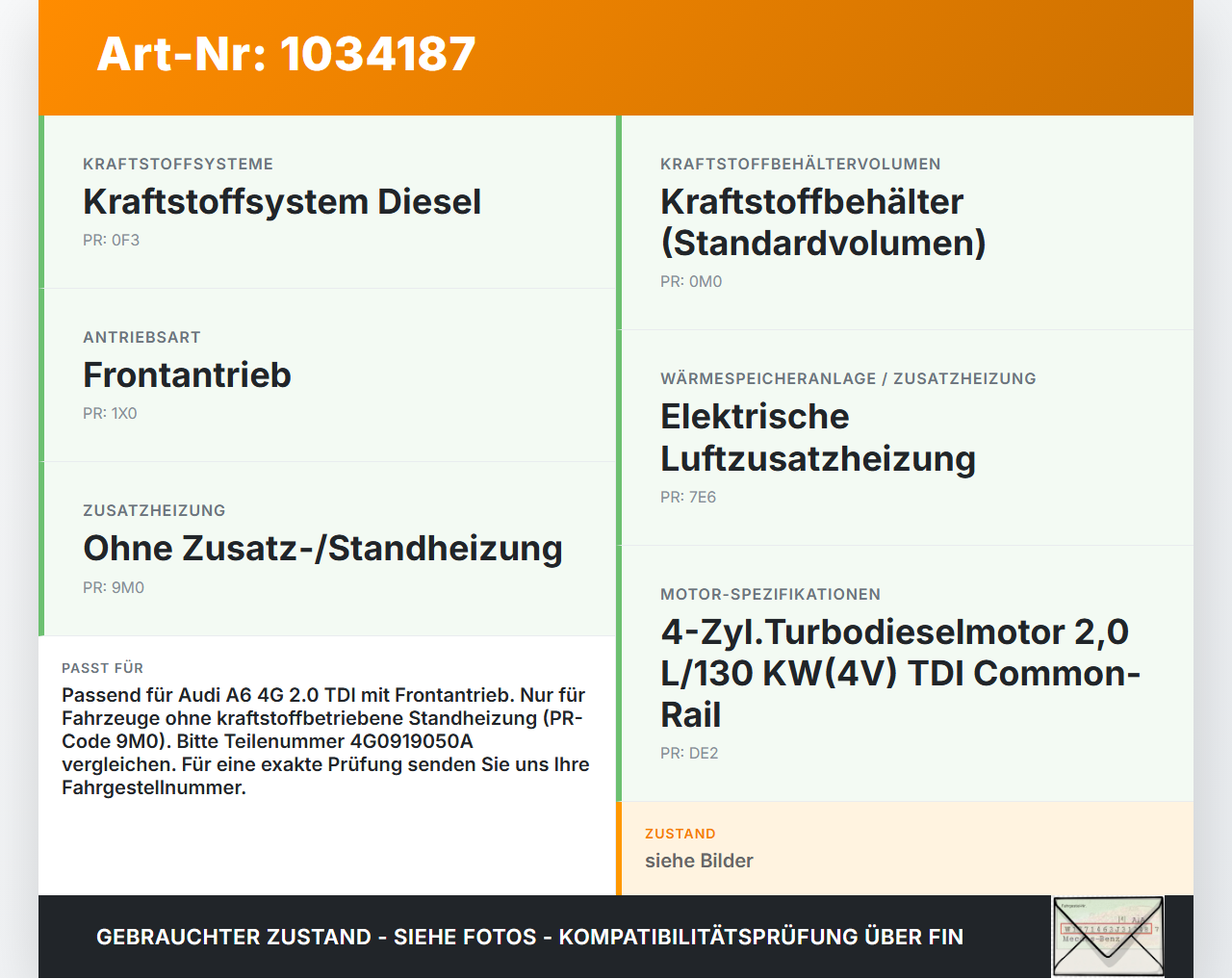 Audi A6 4G 11-14 TDI 2,0 130KW Kraftstoffpumpe Kraftstoff Förderpumpe Tankgeber Audi A6 4G 11-14 02.07.2013... Vorschau 3