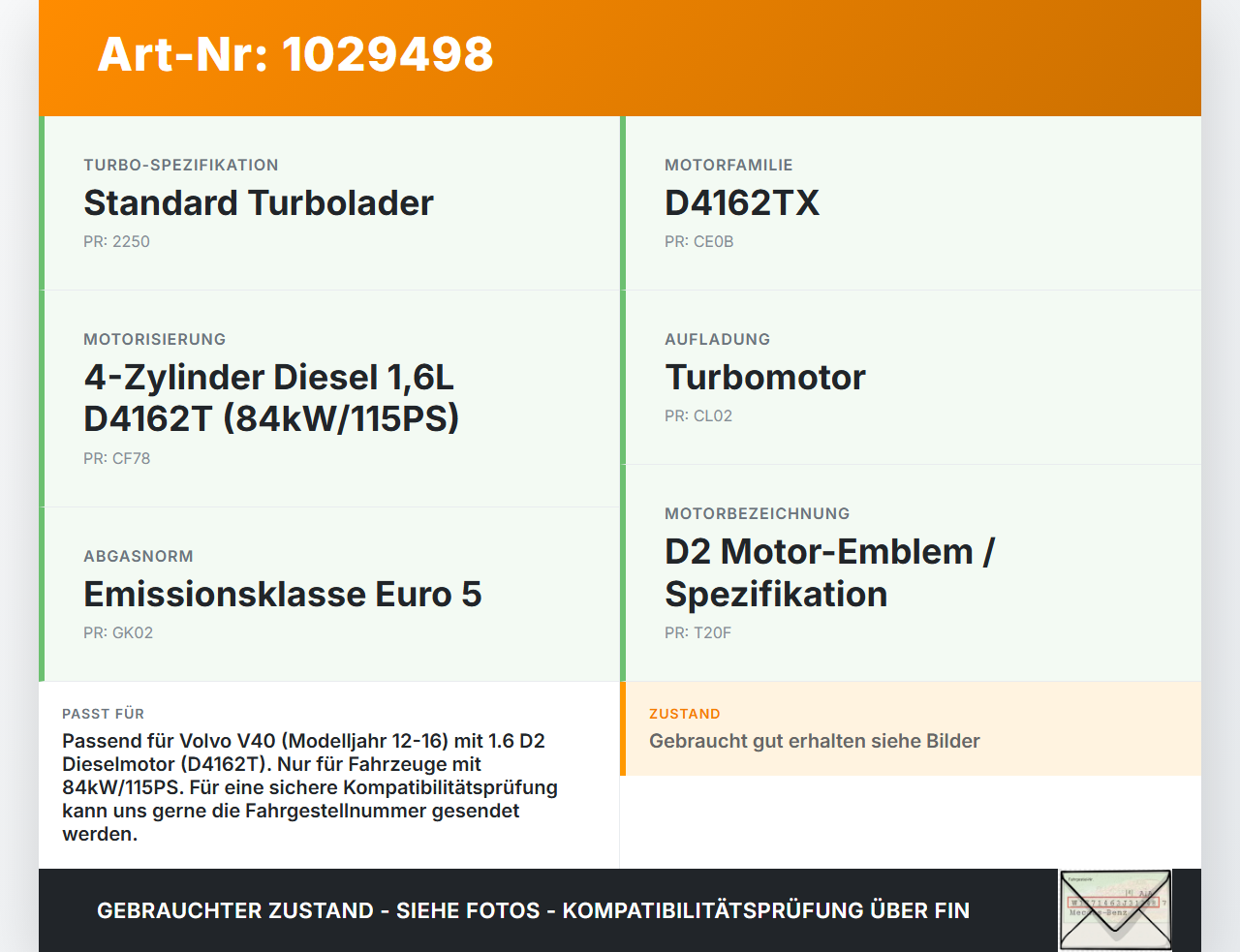 Volvo V40 525 12-16 D2 1,6 84KW Ladedruckbegrenzungsventil Magnetventil Turbo Volvo V40 525 12-16 01.01.2013 gebraucht Vorschau 3