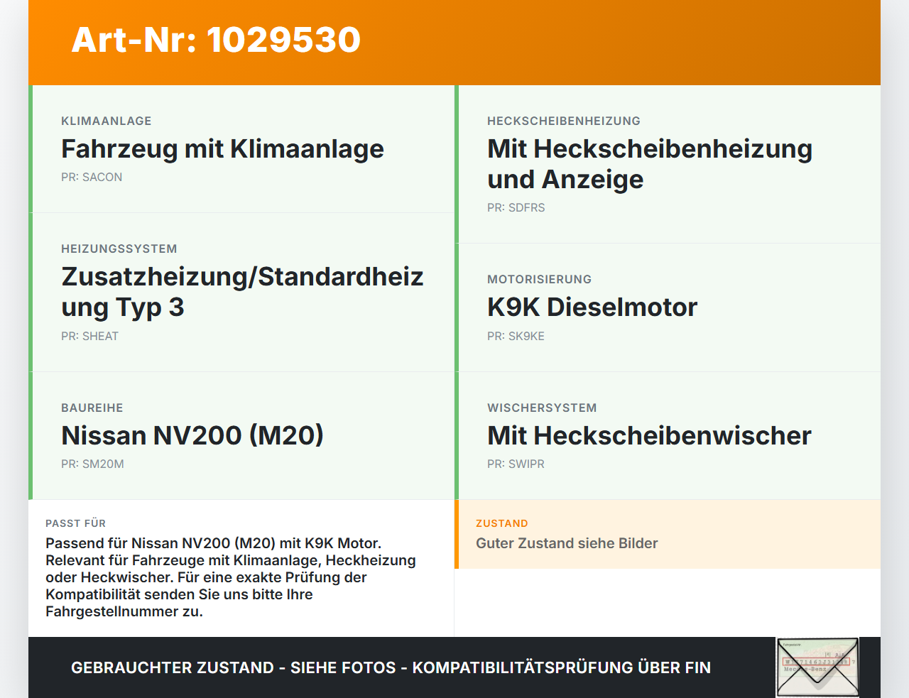 Nissan NV200 09-21 Relais Sicherung Schmelzsicherung Nissan NV200 09-21 01.08.2010 gebraucht Vorschau 3